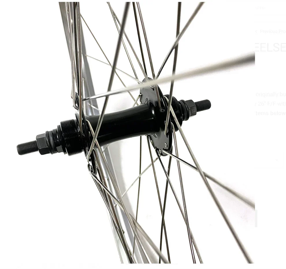 Fit Bike 26″ Covid Cruiser Wheelset Silver W/black Hubs - Image 2