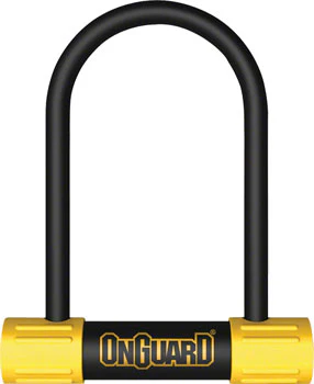 OnGuard BullDog Series U-Lock - 3.5 x 5.5", Keyed, Black/Yellow, Includes bracket