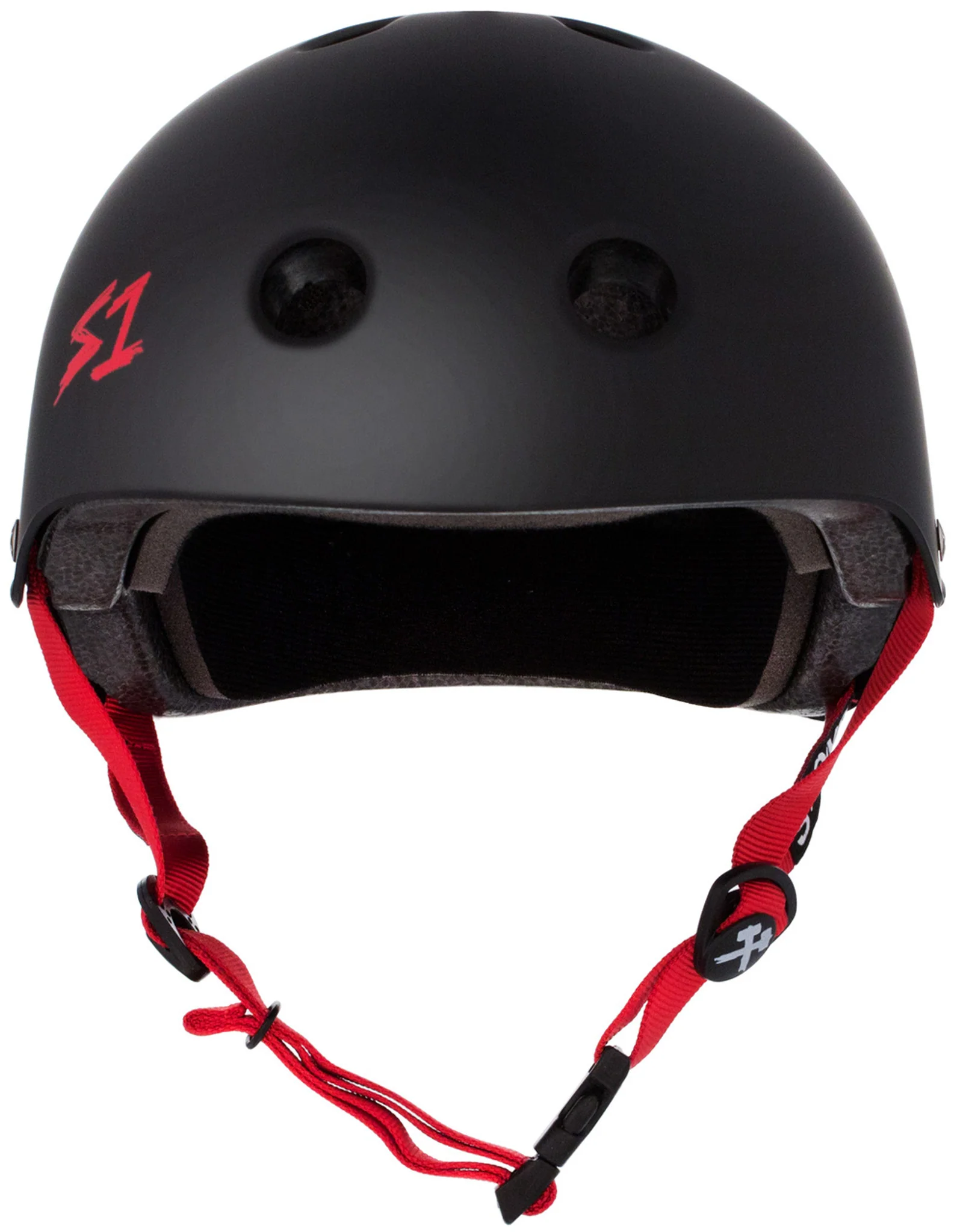 S-One S1 Lifer Helmet - Black Matte w/ Red Straps - Image 3