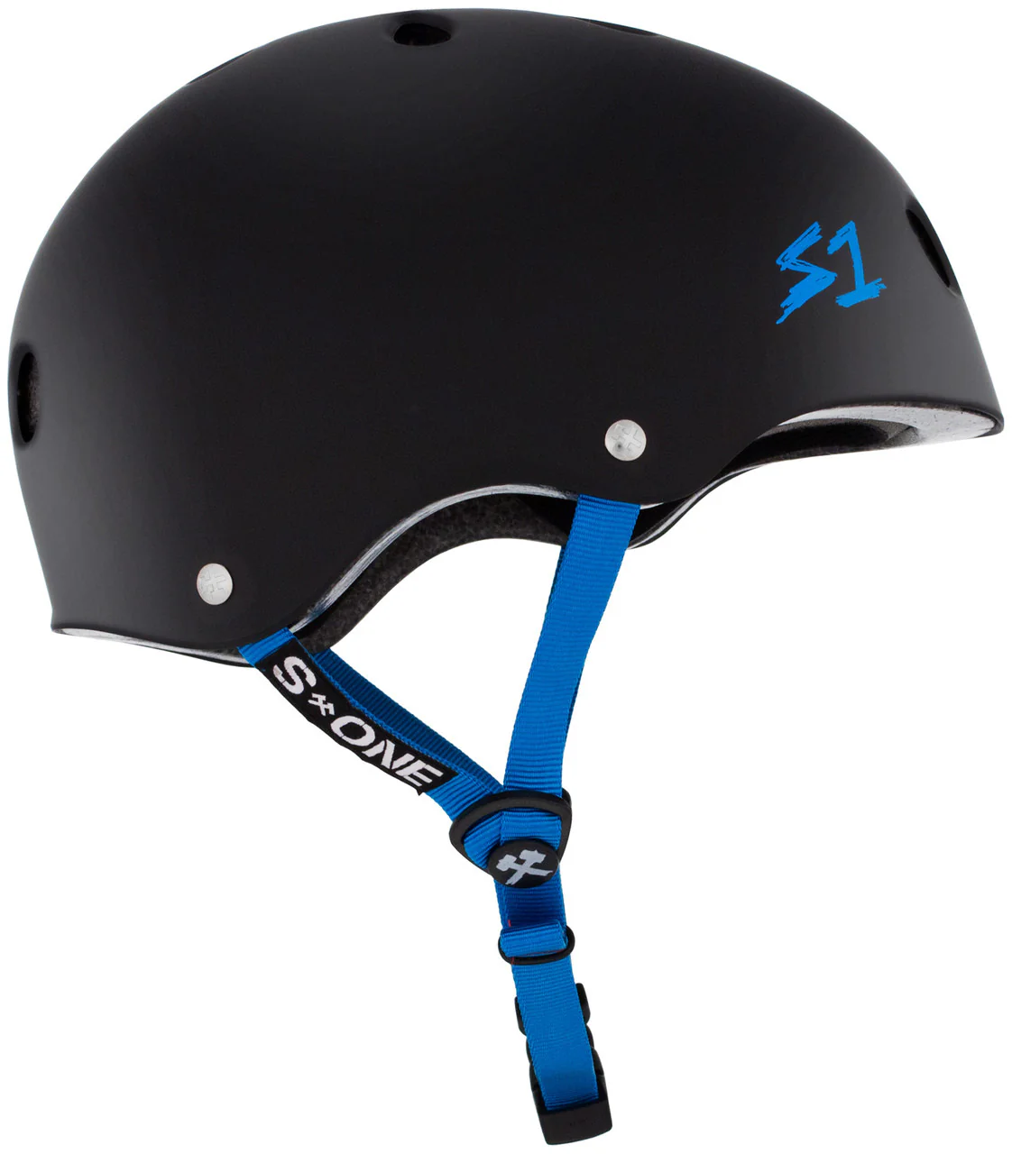 S-One S1 Lifer Helmet Black w/ cyan strap - Image 2